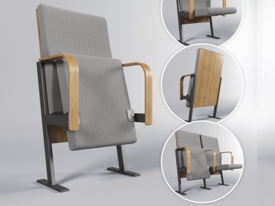3d现代会议室折叠椅子沙发模型