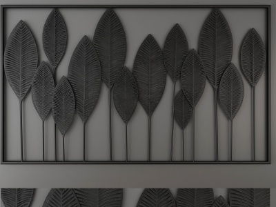 现代植物墙饰模型3d模型