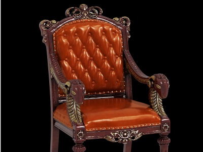 3d法式皮革单椅模型