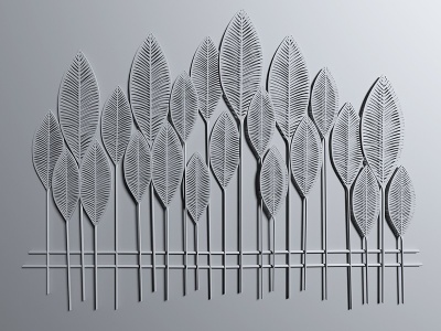 现代植物墙饰模型3d模型