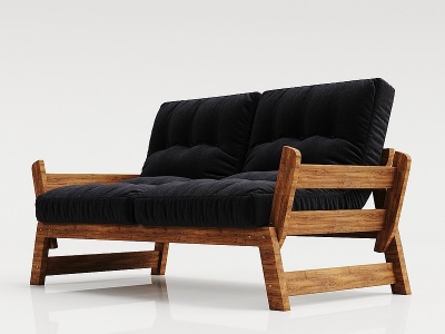 3d现代实木布艺椅子模型