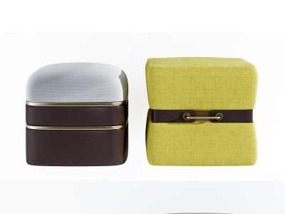 现代布艺圆凳沙发凳模型3d模型