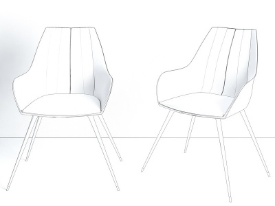 现代休闲椅餐椅模型3d模型