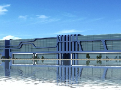 3d现代大型办公楼商场模型