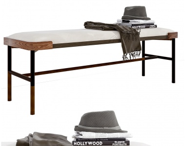 北欧布艺床尾凳模型3d模型