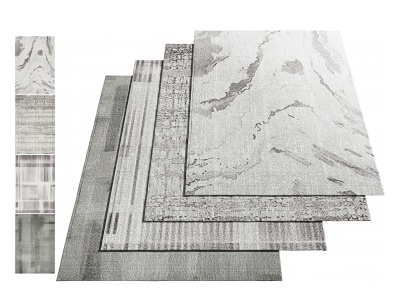 现代布艺地毯模型