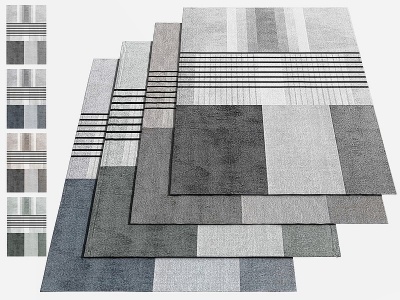 现代布艺地毯模型