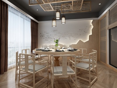 中式餐饮中餐厅模型3d模型