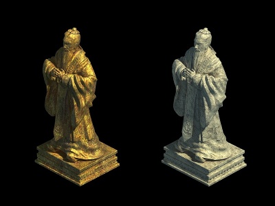 3d中式雕像模型