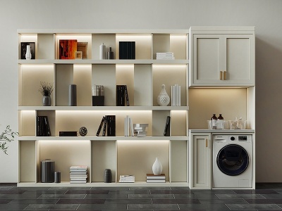 现代洗衣机柜组合模型3d模型