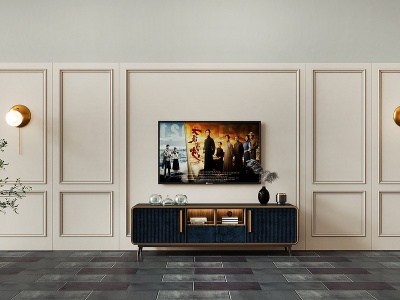 3d现代电视柜组合模型