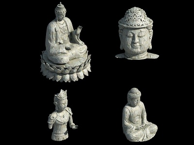 中式雕像佛像石像模型3d模型