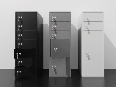 3d现代办公文件柜模型