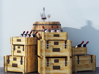 3d现代红酒箱模型