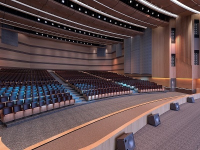 现代剧院演艺厅舞台模型3d模型