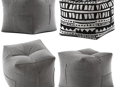 3d现代沙发软凳模型