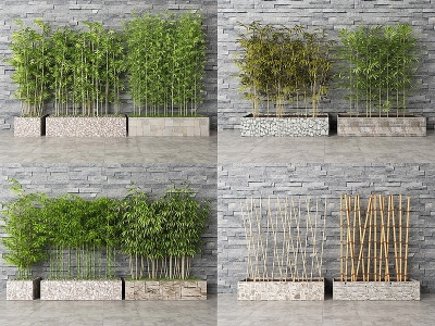 3d现代竹子竹竿模型