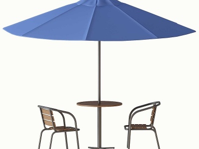 现代休闲桌椅太阳伞组合模型3d模型