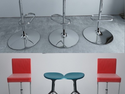 3d现代吧台椅高脚凳模型