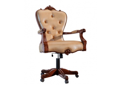 3d欧式古典皮革大班椅模型