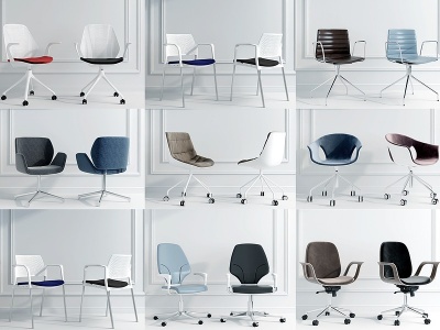 3d现代办公椅组合模型