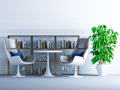 现代休闲椅茶几组合模型3d模型
