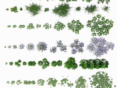 3d现代绿植灌木花草模型