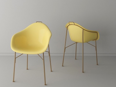 北欧餐椅金属脚椅子模型3d模型