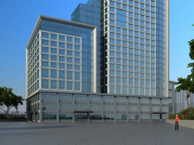 3d现代办公楼酒店综合楼模型