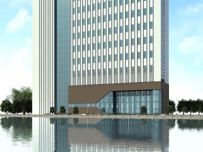 3d现代高层办公楼写字楼模型