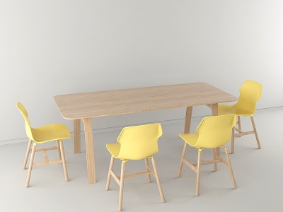3d北欧餐桌餐椅模型