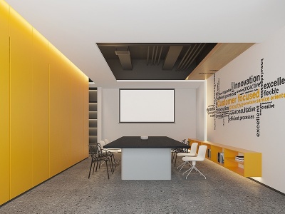 现代小会议室前厅模型3d模型