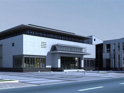 新中式会所商业别墅模型3d模型