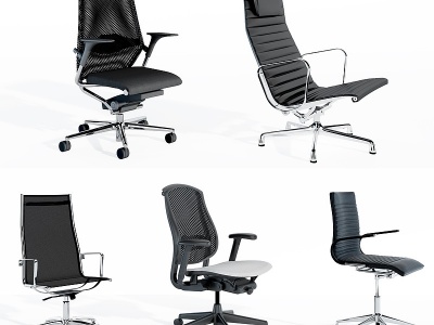 3d现代办公椅网布椅职员椅模型