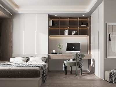 现代loft榻榻米卧室模型3d模型