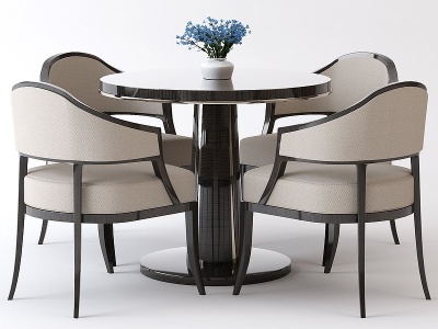 3d现代简约餐桌椅茶桌椅模型