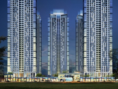 3d现代高层商业住宅小区模型
