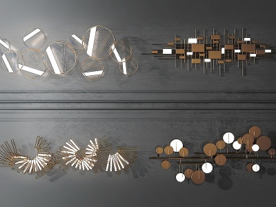 3d现代金属装饰壁灯模型