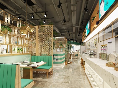 3d现代火锅店餐厅模型