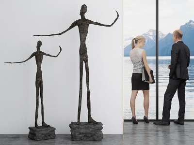3d现代人物雕塑模型