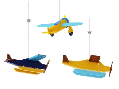 现代飞机儿童吊灯模型3d模型