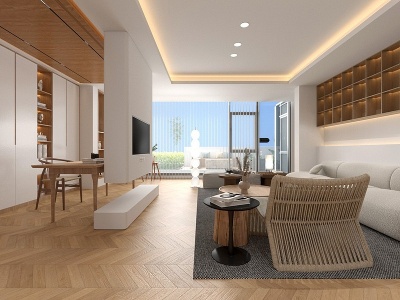 3d北欧风格的客厅模型