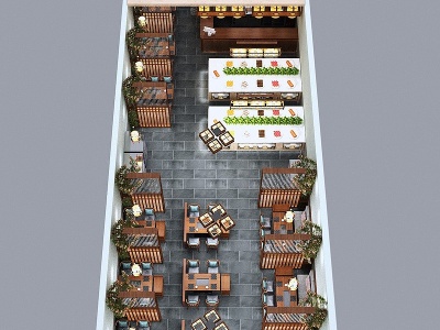中式火锅店厨房餐桌模型3d模型