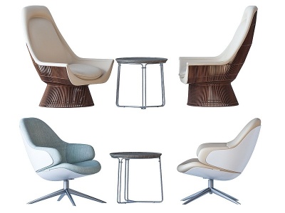 3d简欧椅子茶几组合模型