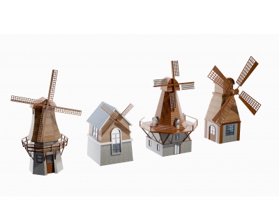 3d北欧风车屋模型