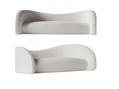 3d侘寂风异形双人沙发模型