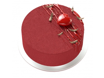 3d红色红心蛋糕模型