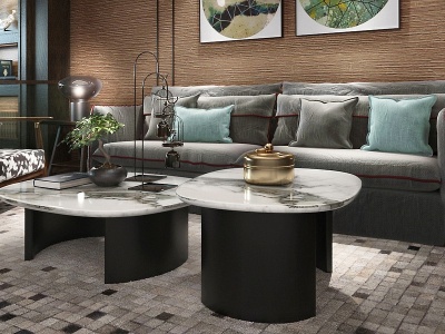 现代客厅组合沙发模型3d模型