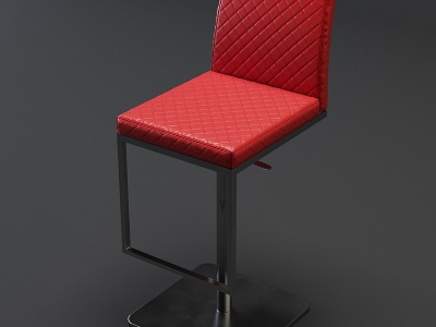 现代皮革吧椅模型3d模型