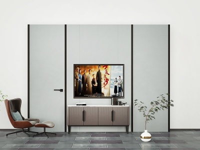 3d现代电视柜组合模型